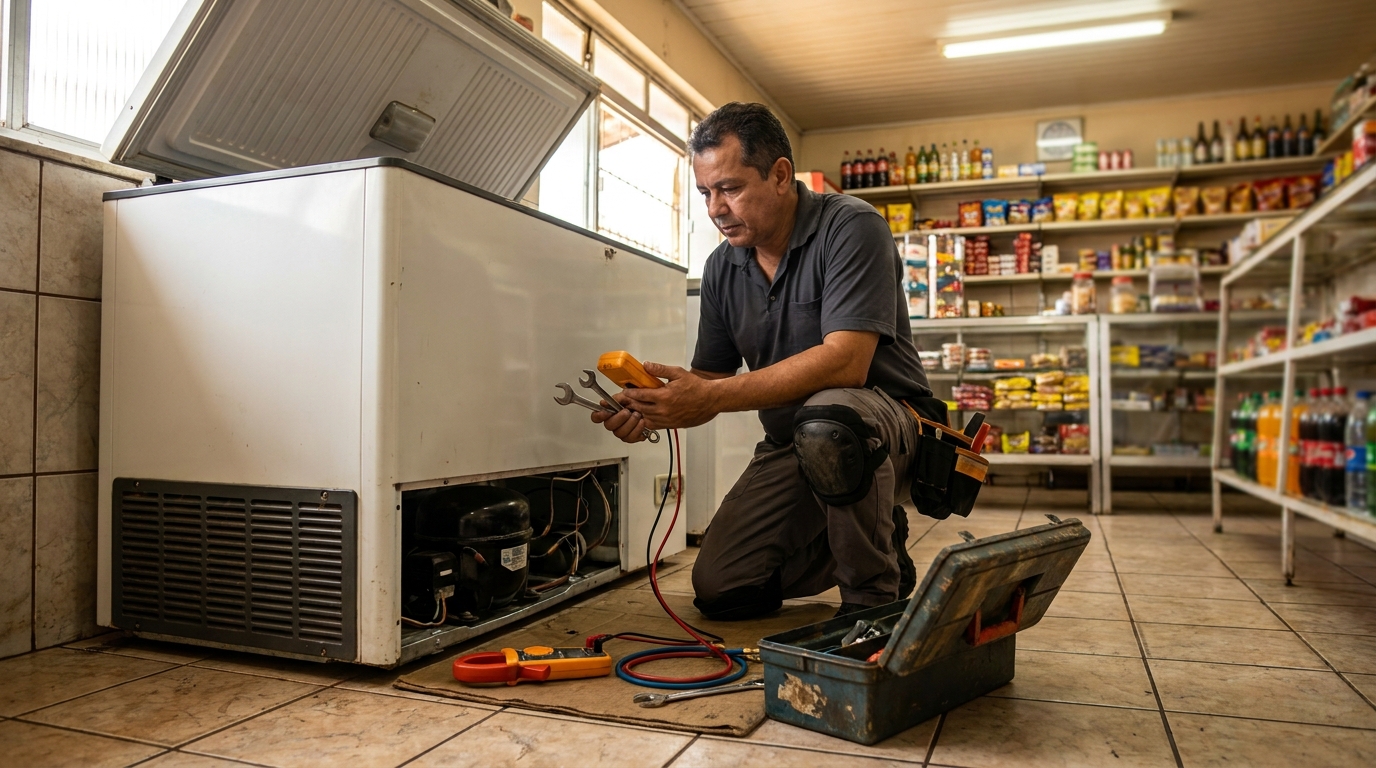 Técnico de conserto de freezer em residência em Taubaté‑SP